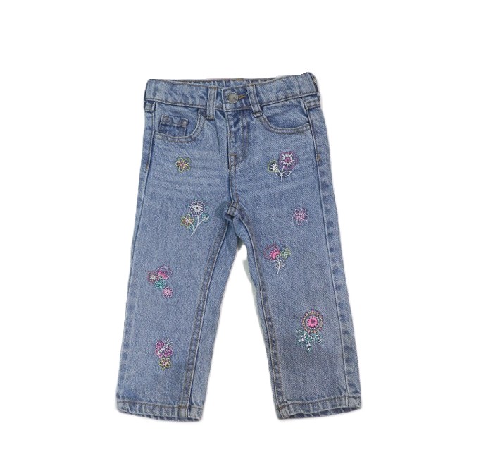 GIRLS DENIM LONG PANT WITH PRINT